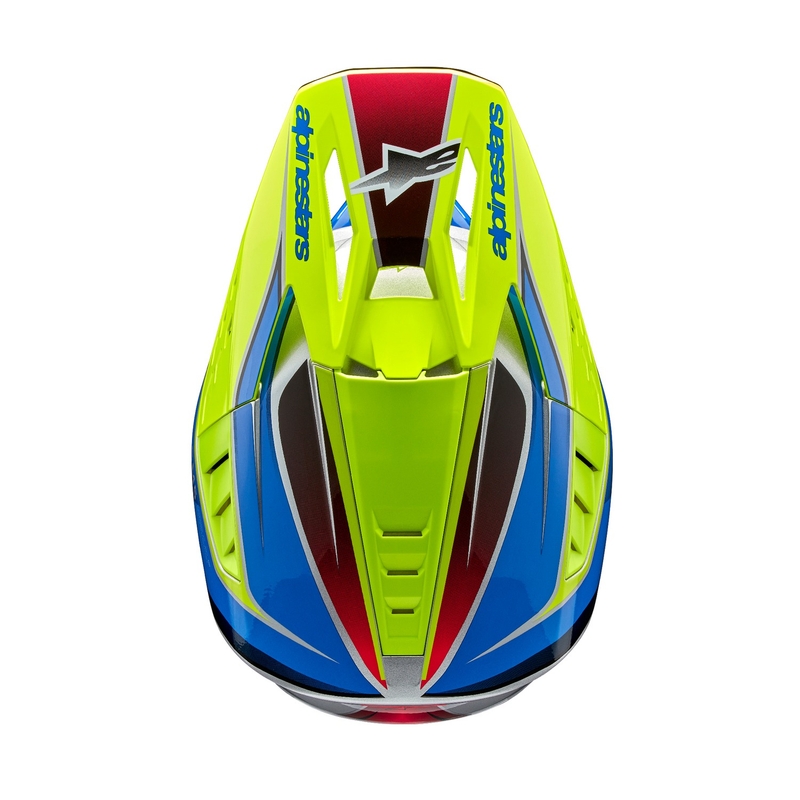 Casco de motocross Alpinestars S-M5 Sail amarillo fluo-azul-plata
