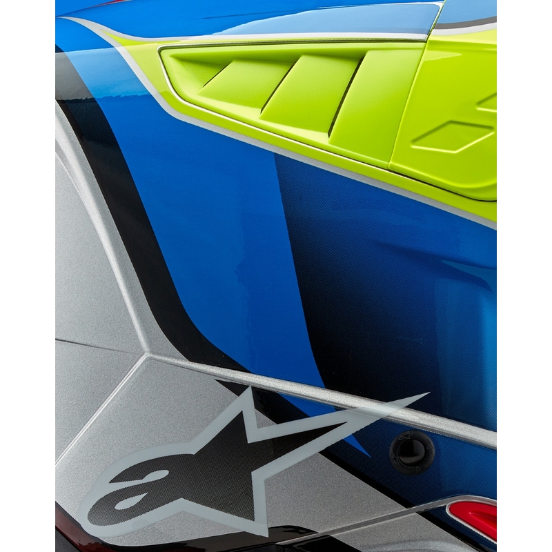 Casco de motocross Alpinestars S-M5 Sail amarillo fluo-azul-plata