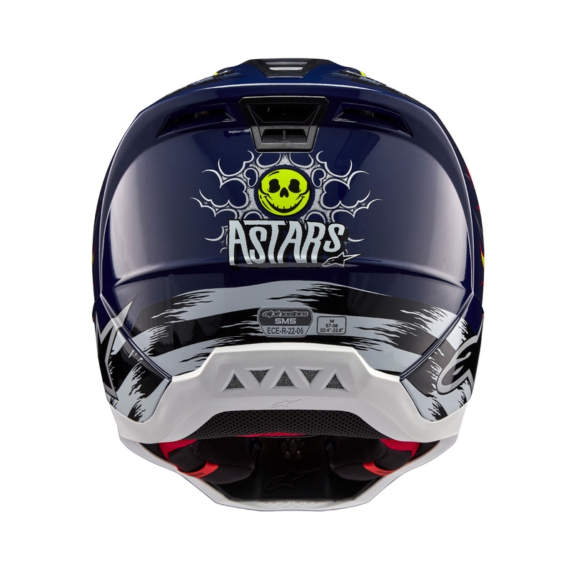 Casco motocross Alpinestars S-M5 Rash azul-amarillo fluo