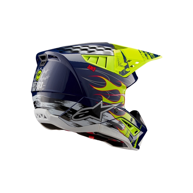 Casco motocross Alpinestars S-M5 Rash azul-amarillo fluo