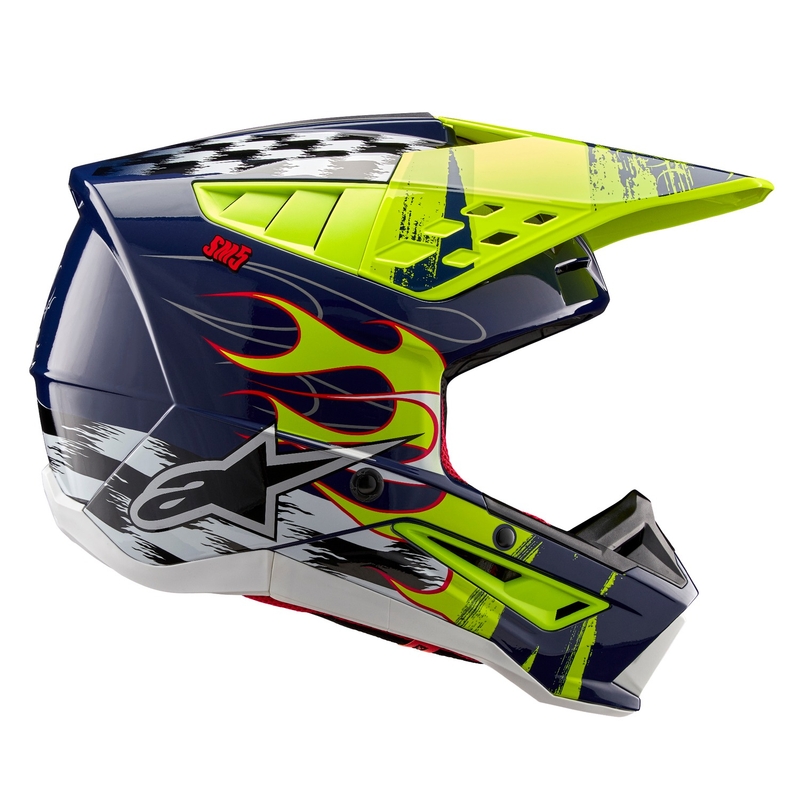 Casco motocross Alpinestars S-M5 Rash azul-amarillo fluo