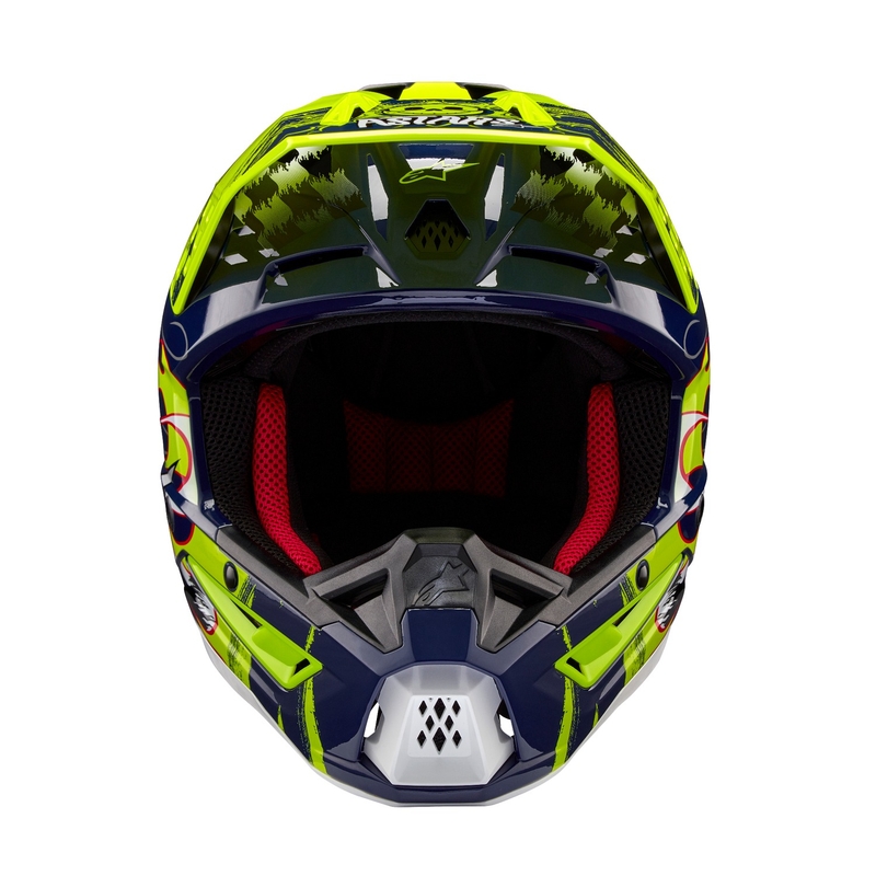 Casco motocross Alpinestars S-M5 Rash azul-amarillo fluo