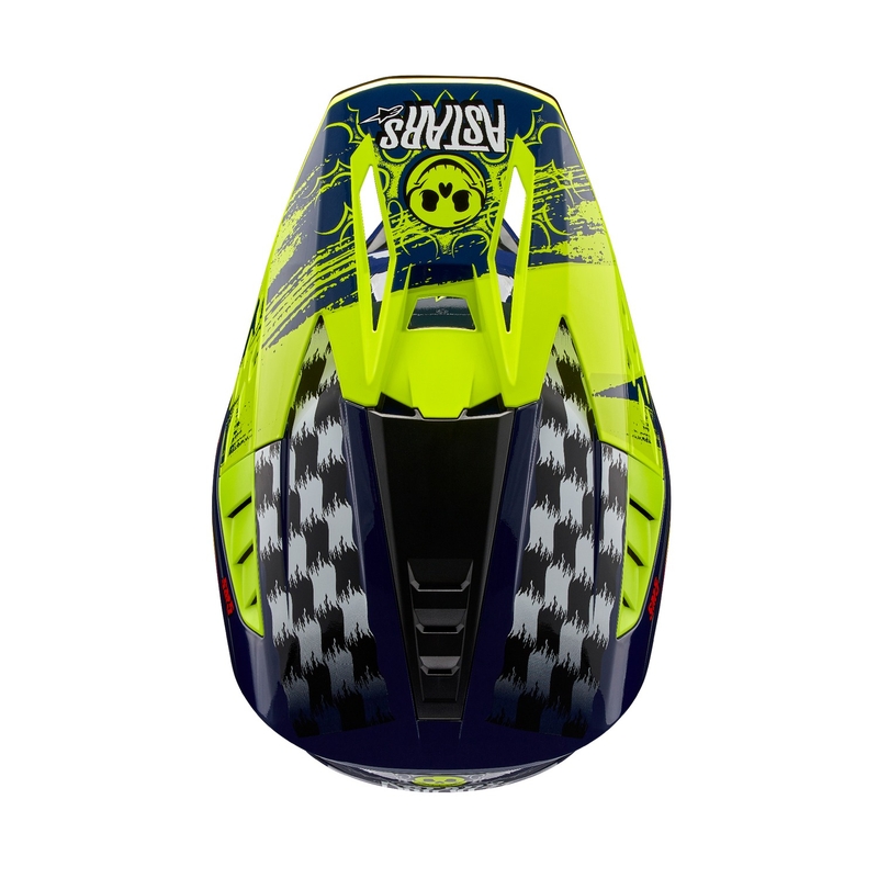 Casco motocross Alpinestars S-M5 Rash azul-amarillo fluo
