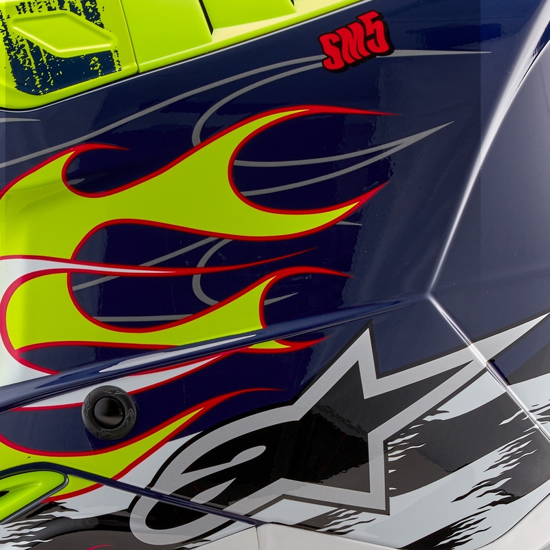 Casco motocross Alpinestars S-M5 Rash azul-amarillo fluo