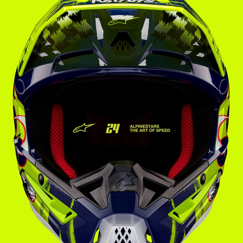 Casco motocross Alpinestars S-M5 Rash azul-amarillo fluo