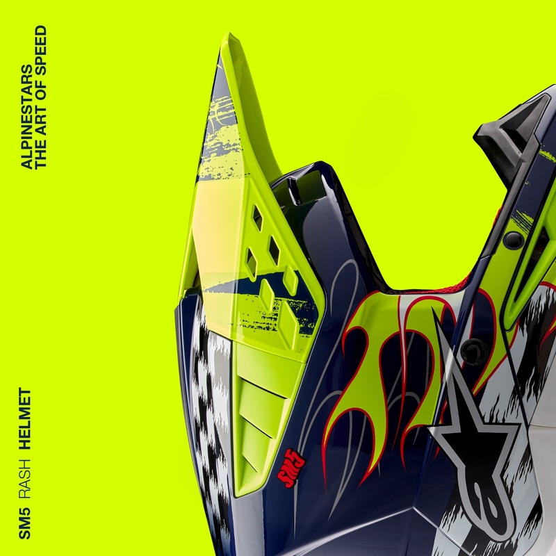 Casco motocross Alpinestars S-M5 Rash azul-amarillo fluo