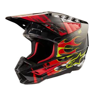 Casco de motocross Alpinestars S-M5 Rash gris-rojo fluo