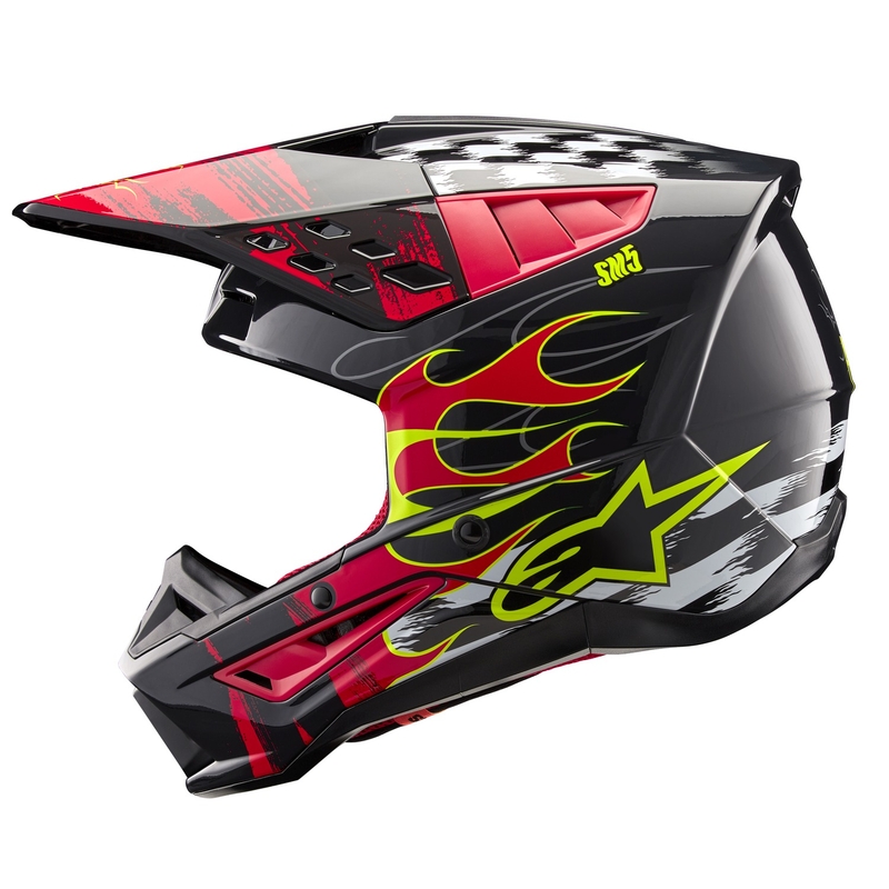 Casco de motocross Alpinestars S-M5 Rash gris-rojo fluo