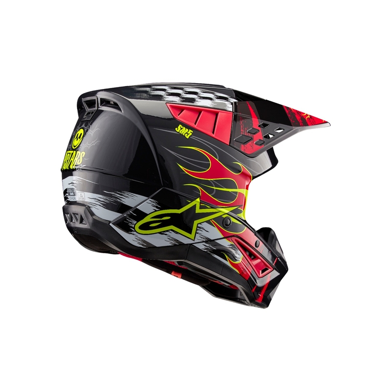 Casco de motocross Alpinestars S-M5 Rash gris-rojo fluo