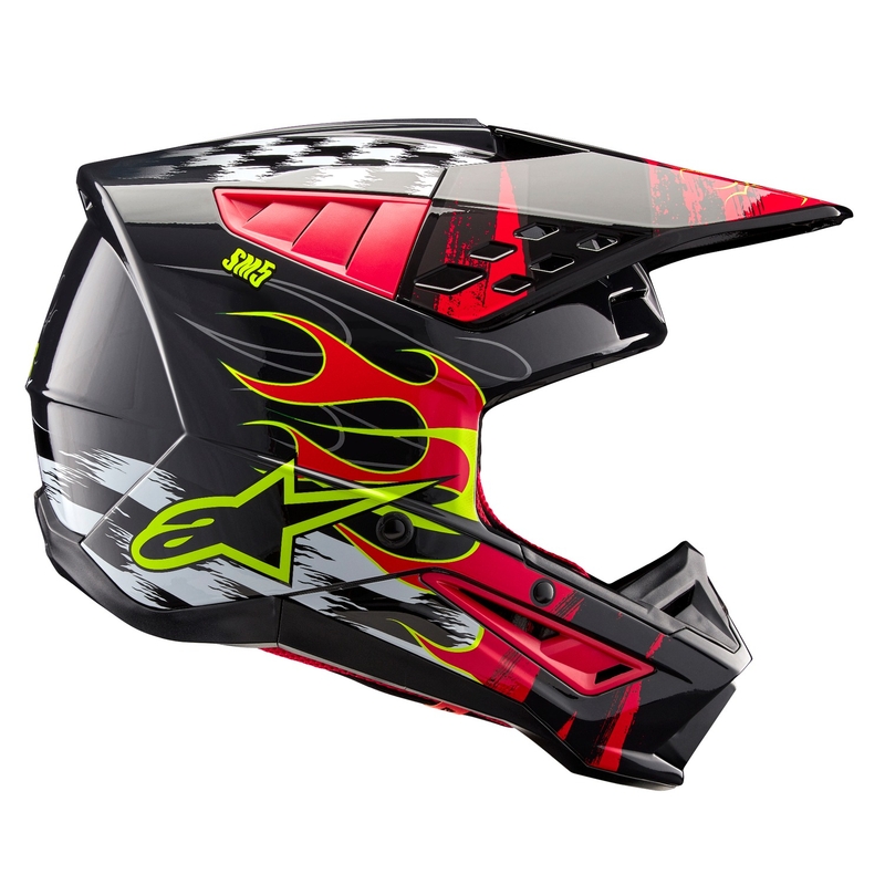 Casco de motocross Alpinestars S-M5 Rash gris-rojo fluo