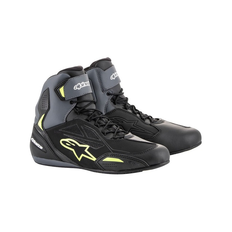 Botas de moto Alpinestars Faster-3 Drystar negro-gris-amarillo fluo