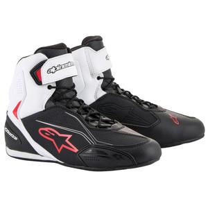 Botas de moto Alpinestars Faster-3 negras, blancas y rojas