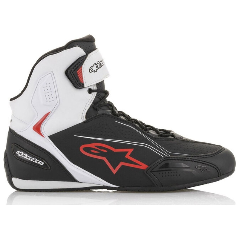 Botas de moto Alpinestars Faster-3 negras, blancas y rojas
