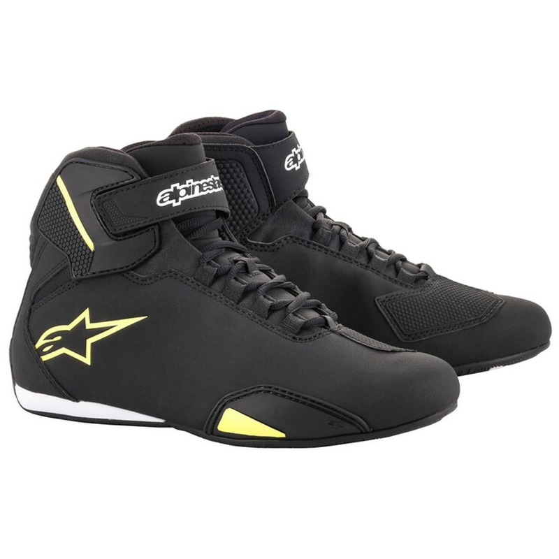 Botas de moto Alpinestars Sector Negro-Amarillo Flúor