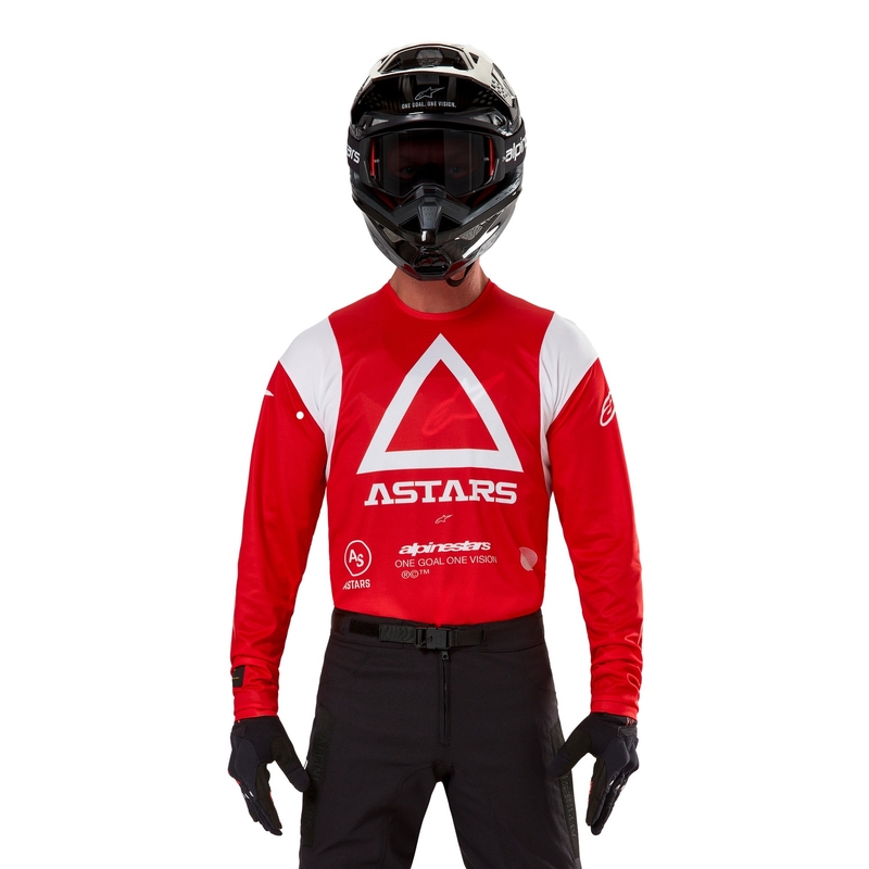 Maillot de motocross Alpinestars Techdura rojo fluo