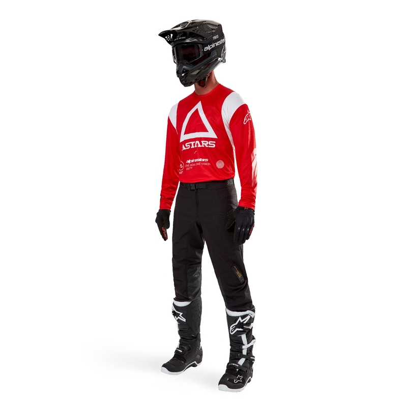 Maillot de motocross Alpinestars Techdura rojo fluo