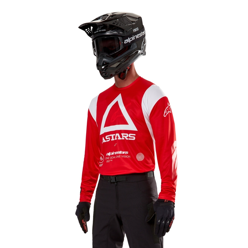 Maillot de motocross Alpinestars Techdura rojo fluo