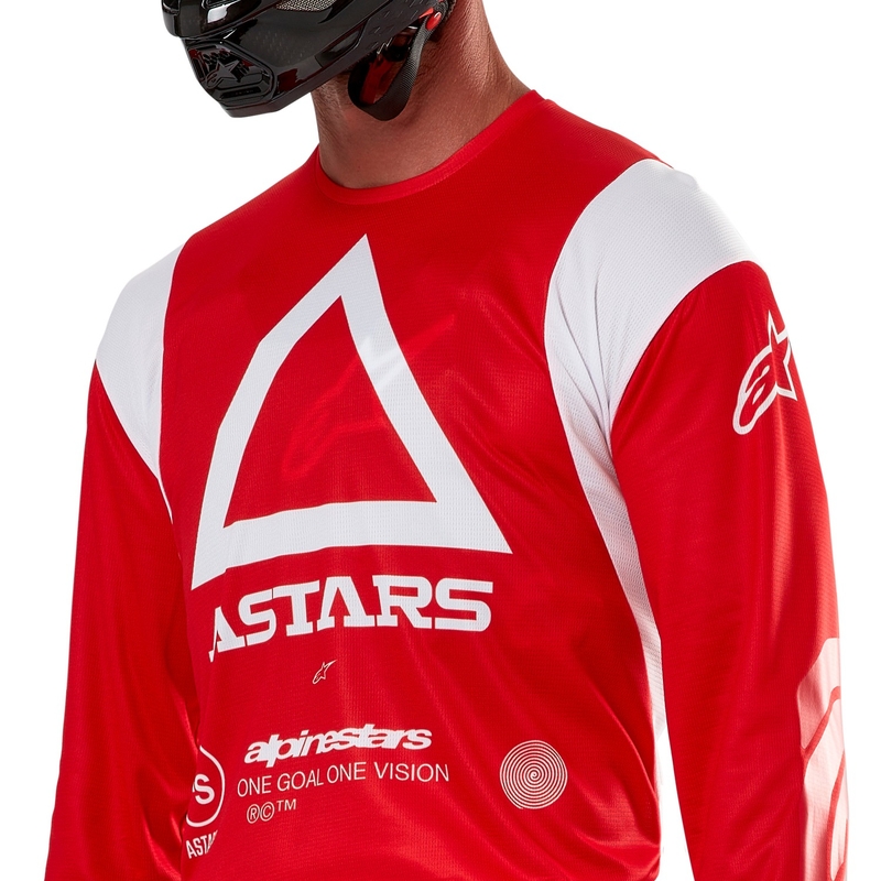Maillot de motocross Alpinestars Techdura rojo fluo