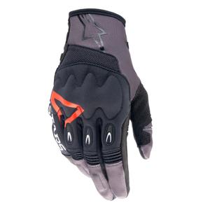 Guantes de motocross Alpinestars Techdura negro-marrón-rojo fluo