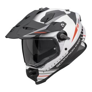 Casco enduro Scorpion ADF-9000 Air Feat mate blanco-negro-rojo