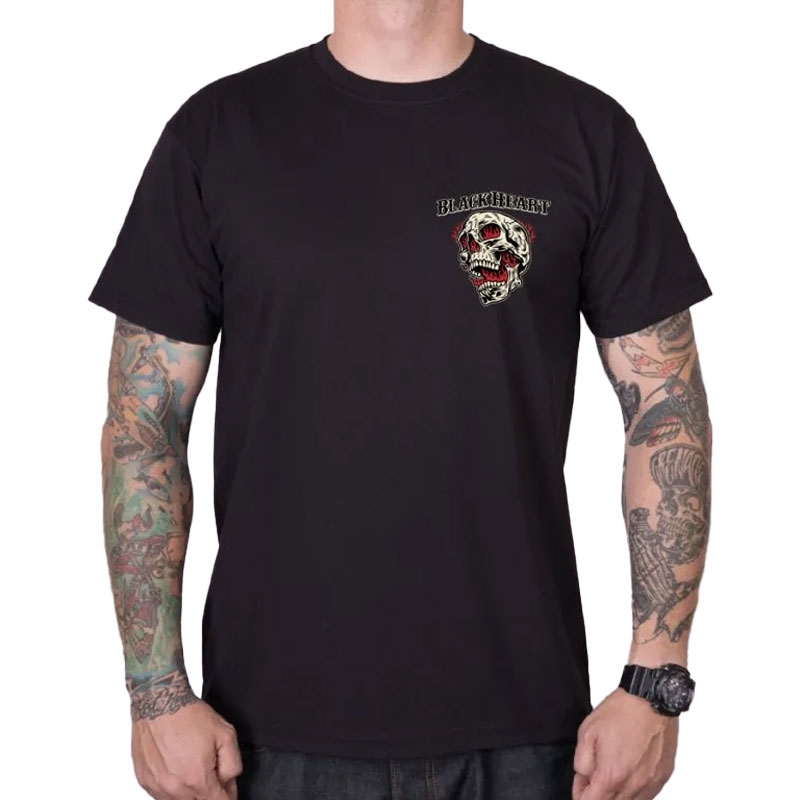 Camiseta Black Heart Flame Piston negra