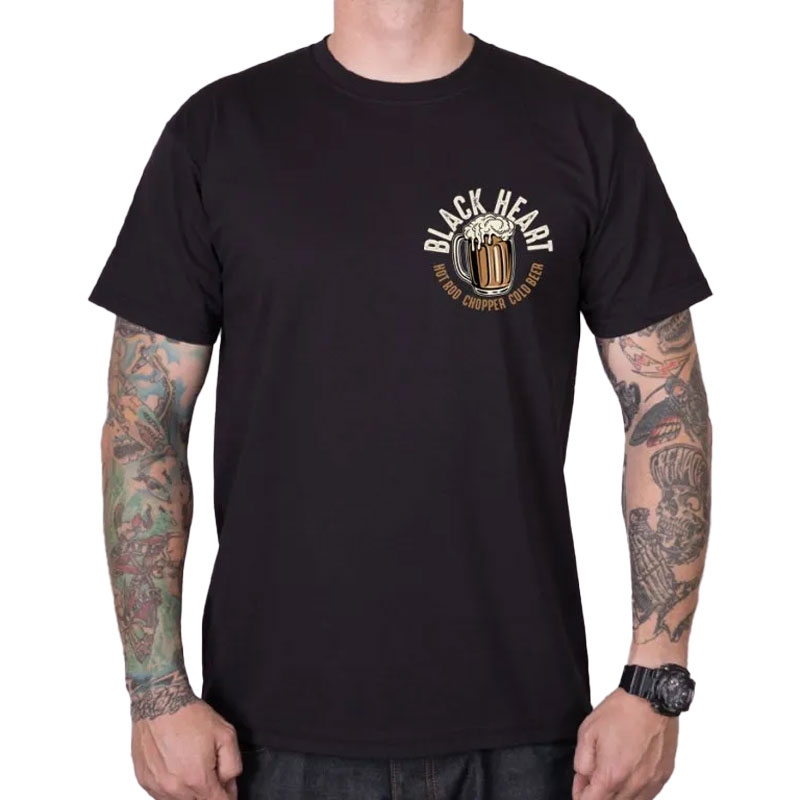 Camiseta Black Heart Beer Biker negra