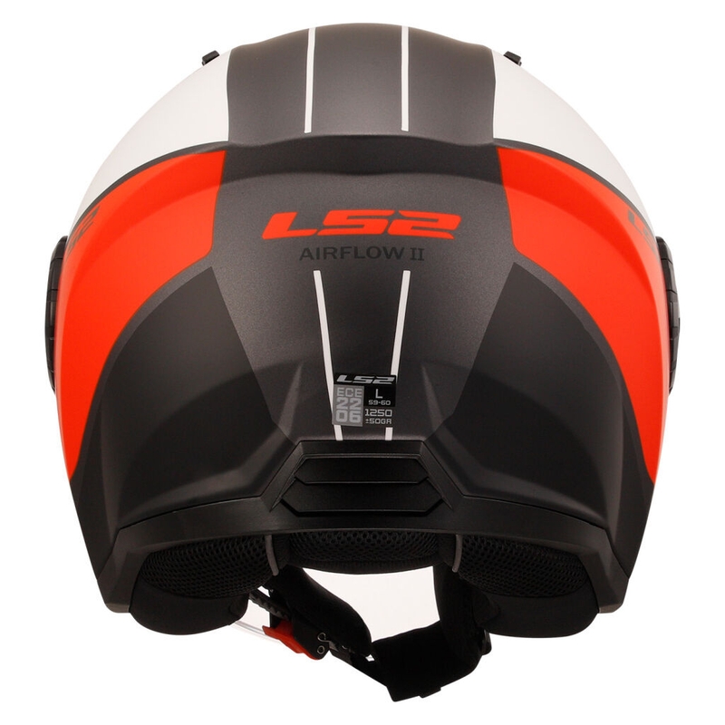 Casco de moto abierto LS2 OF616 Airflow II Cover blanco mate y rojo