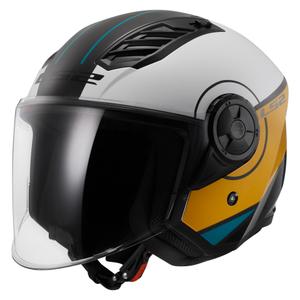 Casco de moto abierto LS2 OF616 Airflow II Cover Glossy White-Brown