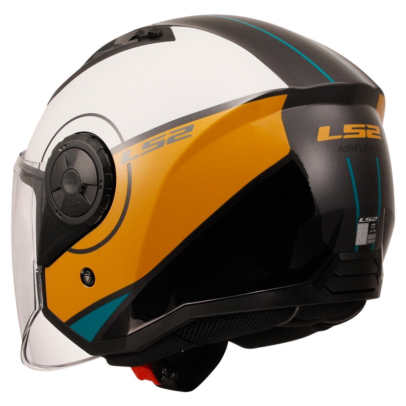 Casco de moto abierto LS2 OF616 Airflow II Cover Glossy White-Brown