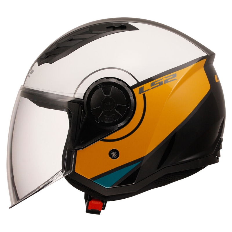 Casco de moto abierto LS2 OF616 Airflow II Cover Glossy White-Brown