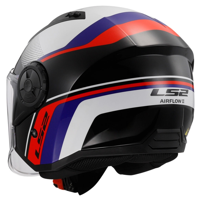 Casco de moto abierto LS2 OF616 Airflow II Rush blanco-azul-rojo