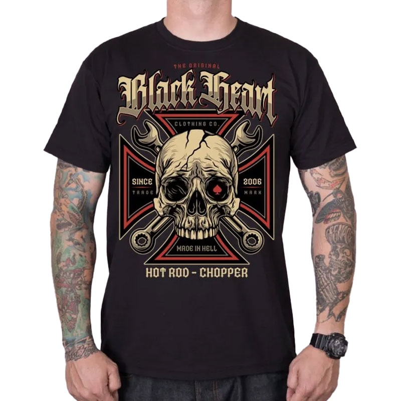 Camiseta Corazón Negro Cabeza de Llave negro