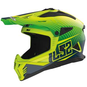 Casco de motocross LS2 MX708 Fast II Duck verde-amarillo
