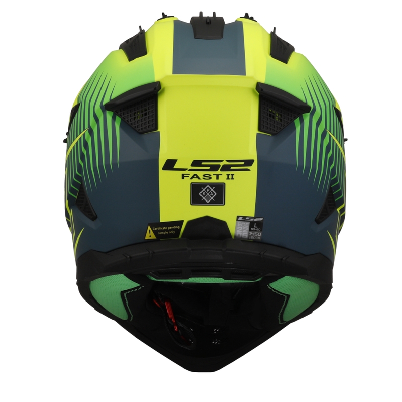 Casco de motocross LS2 MX708 Fast II Duck verde-amarillo