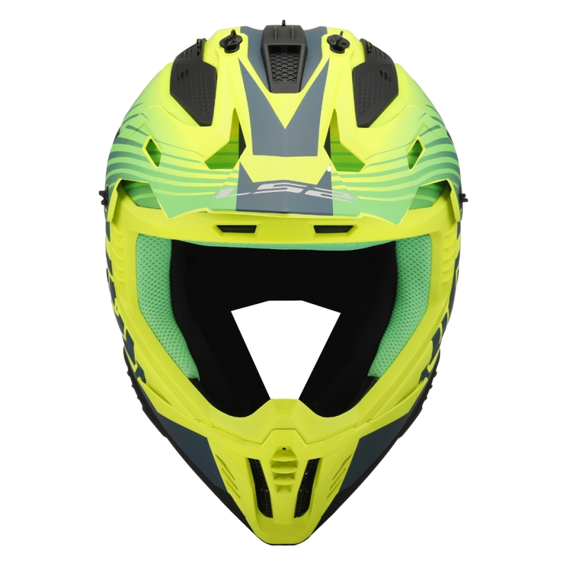Casco de motocross LS2 MX708 Fast II Duck verde-amarillo
