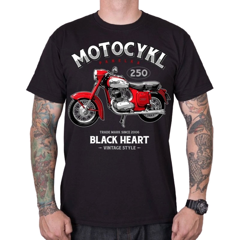 Camiseta Corazón Negro Moto Panelka negro