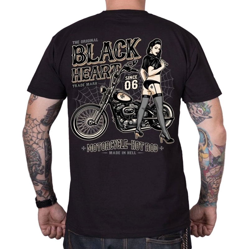 Camiseta Black Heart Chopper Pussy negro