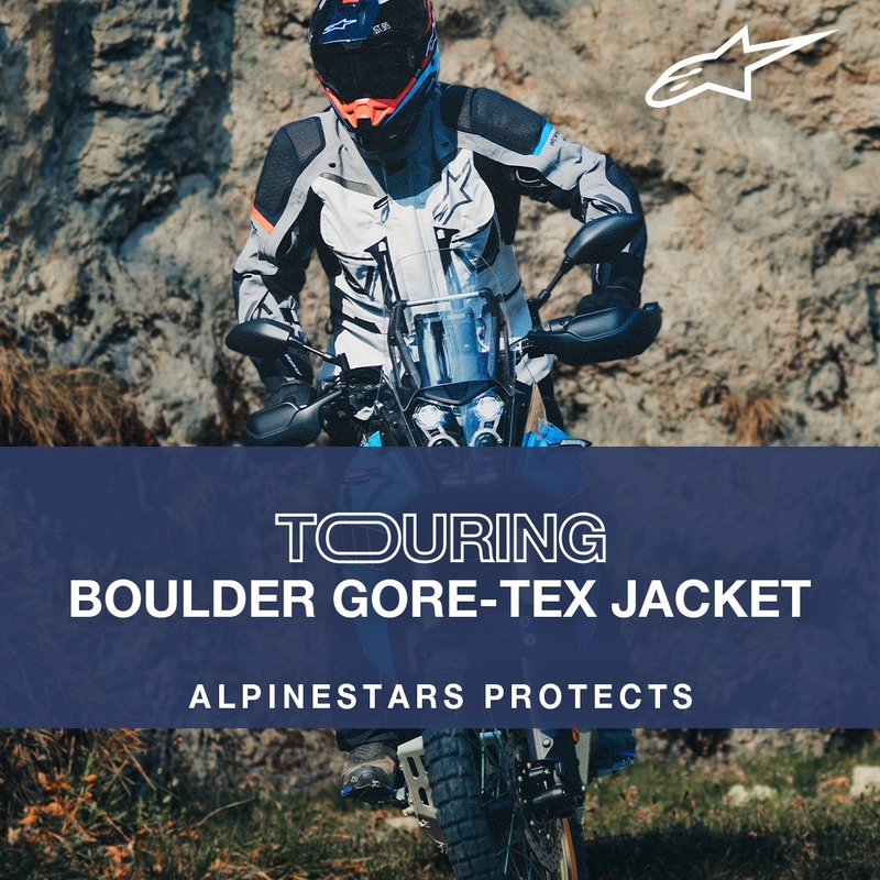 Chaqueta de moto Alpinestars Boulder Gore-Tex Azul Oscuro-Negro