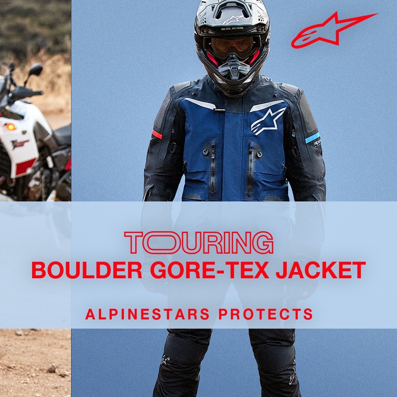 Chaqueta de moto Alpinestars Boulder Gore-Tex Azul Oscuro-Negro