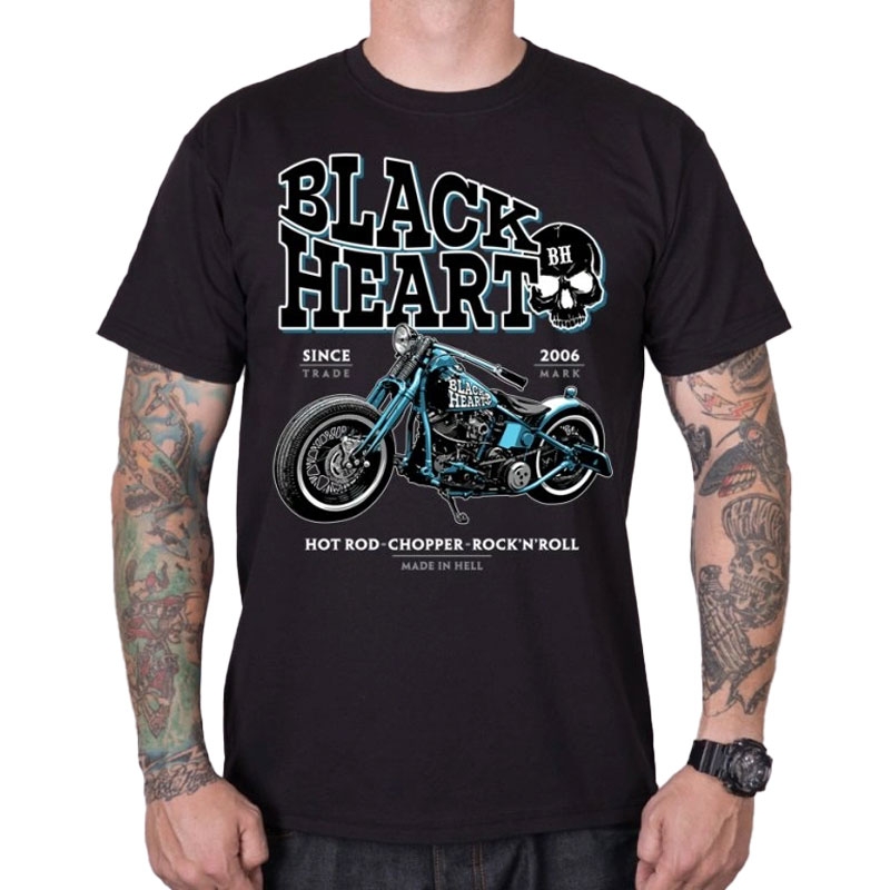 Camiseta Negro Corazón Azul Bobber negro