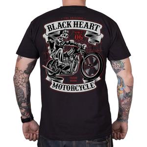 Camiseta Black Heart Skeleton Chopper negra