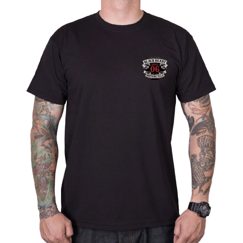 Camiseta Black Heart Skeleton Chopper negra