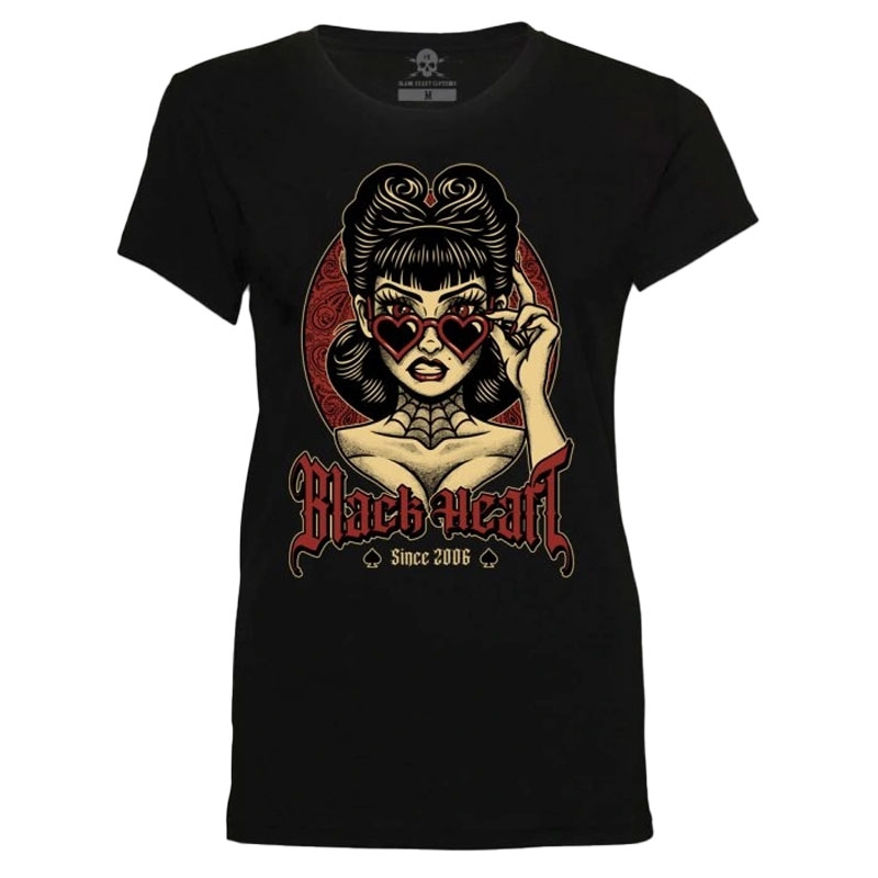 Camiseta mujer Black Heart Pretty negra