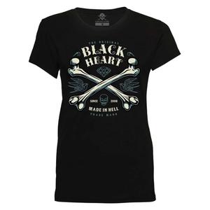 Camiseta mujer Black Heart Bones negra