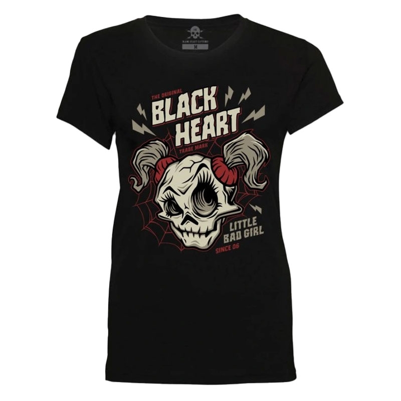 Camiseta de mujer Black Heart Ghost Face negra