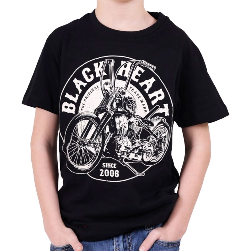 Camiseta Black Heart Chopper Kid Negra