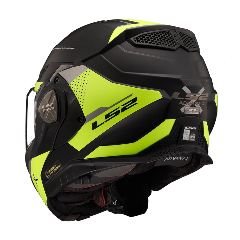 Casco de moto abatible LS2 FF901 Advant X Oblivion negro-amarillo fluo