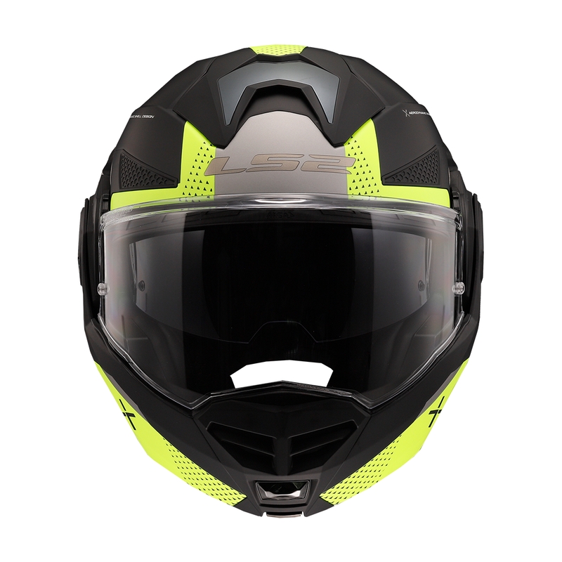 Casco de moto abatible LS2 FF901 Advant X Oblivion negro-amarillo fluo