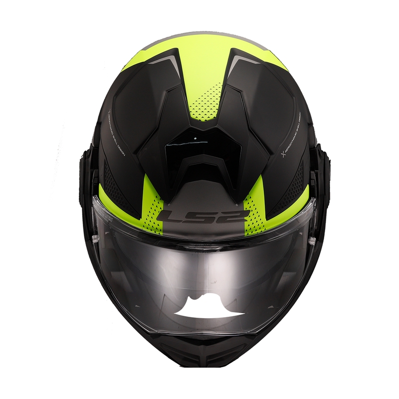 Casco de moto abatible LS2 FF901 Advant X Oblivion negro-amarillo fluo