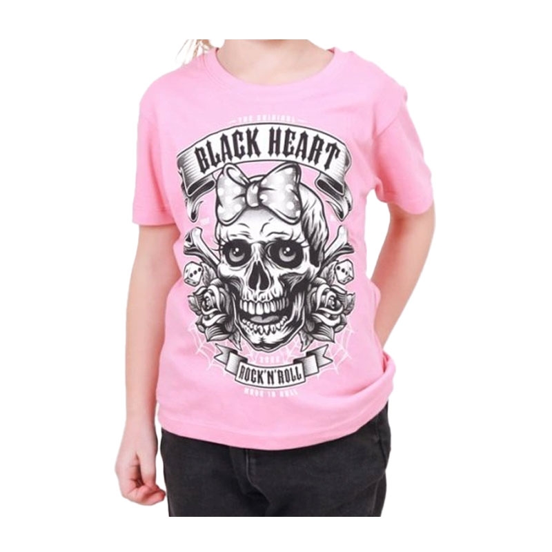 Camiseta niño Black Heart Miss Murder rosa